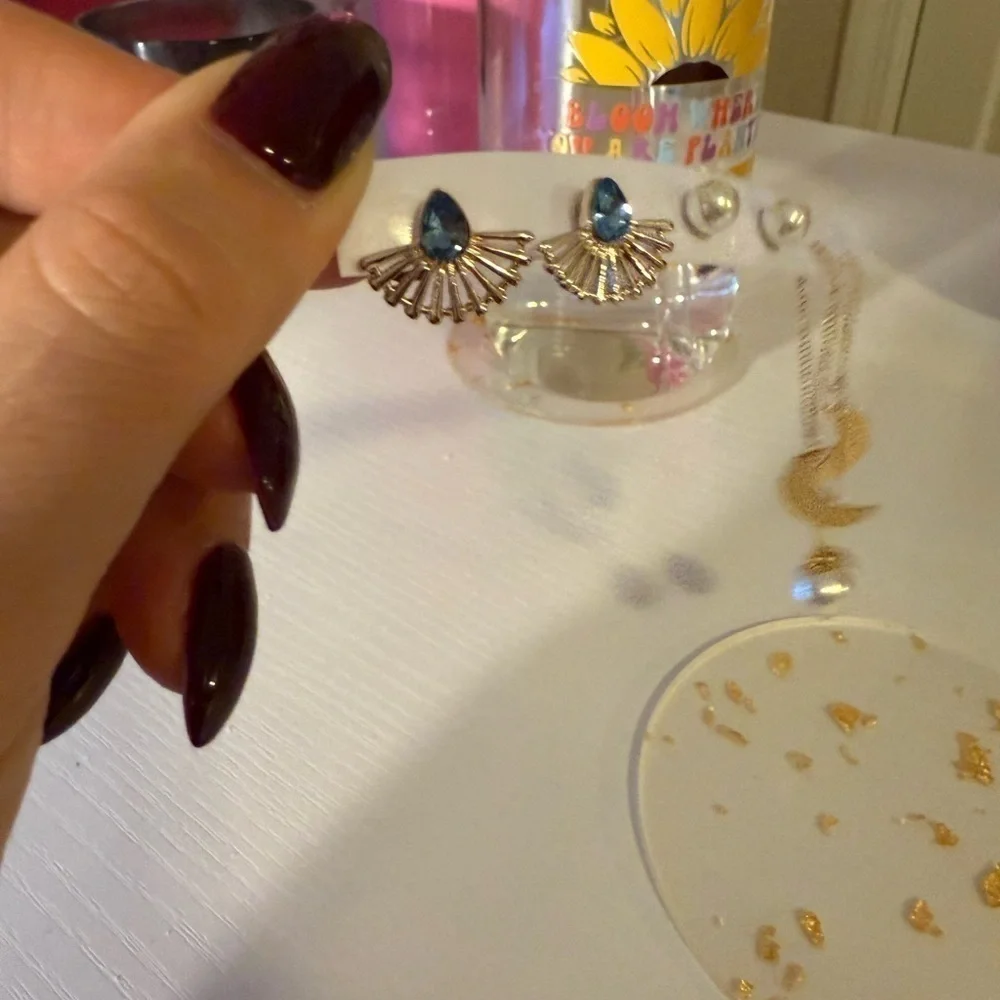 Gold and White Celestial Earrings Collection